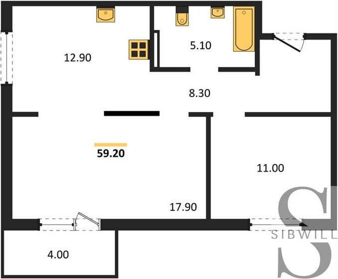 59,2 м², 2-комнатная квартира 5 650 000 ₽ - изображение 16