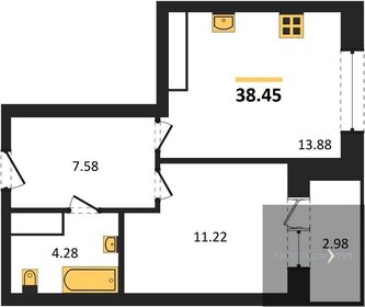 Квартира 38,5 м², 1-комнатная - изображение 1