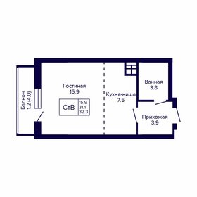 31,4 м², квартира-студия 3 050 000 ₽ - изображение 77