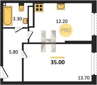 Квартира 35 м², 1-комнатная - изображение 1