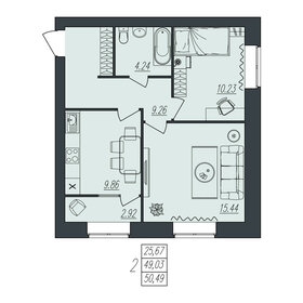 46,1 м², 2-комнатная квартира 4 500 000 ₽ - изображение 52