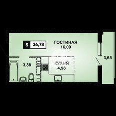 Квартира 27 м², студия - изображение 1