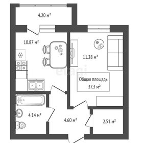 39 м², 1-комнатная квартира 5 300 000 ₽ - изображение 18