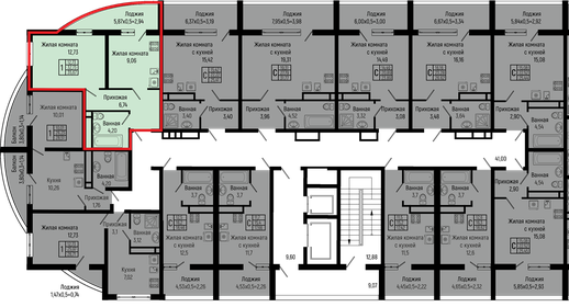 Квартира 35,7 м², 1-комнатная - изображение 2