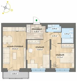 Квартира 64,4 м², 2-комнатная - изображение 1