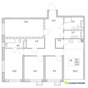 Квартира 113 м², 4-комнатная - изображение 1