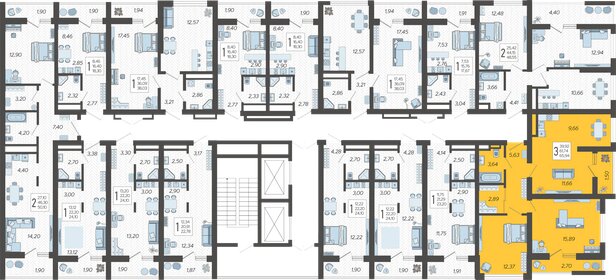 67 м², 3-комнатная квартира 19 000 000 ₽ - изображение 104