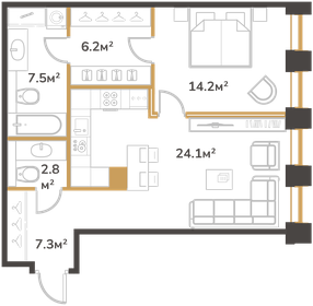 62,1 м², 1-комнатная квартира 25 454 790 ₽ - изображение 10