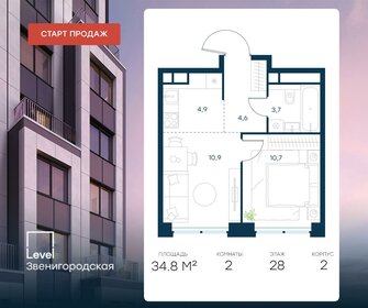 Квартира 34,8 м², 2-комнатная - изображение 1