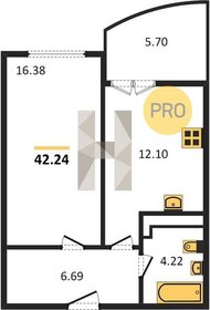 Квартира 43,5 м², 1-комнатная - изображение 1