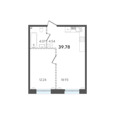 Квартира 39,8 м², 1-комнатная - изображение 3