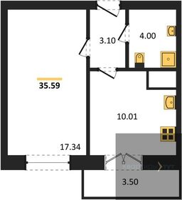 33,7 м², 1-комнатная квартира 3 702 600 ₽ - изображение 22