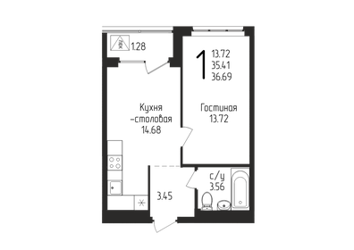 33,3 м², 1-комнатная квартира 4 300 000 ₽ - изображение 16