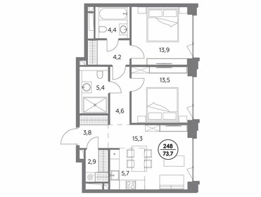 88 м², 3-комнатные апартаменты 56 900 000 ₽ - изображение 98