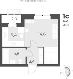 Квартира 28 м², 1-комнатная - изображение 1