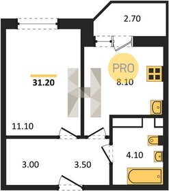 Квартира 31,2 м², 1-комнатная - изображение 1