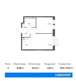 Квартира 36,1 м², 1-комнатная - изображение 1