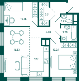 67,3 м², 2-комнатная квартира 8 300 000 ₽ - изображение 88