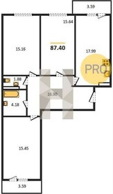 Квартира 87,4 м², 3-комнатная - изображение 1