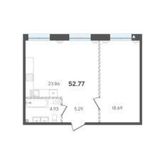 Квартира 52,8 м², 1-комнатная - изображение 3