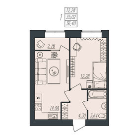 36,4 м², 1-комнатная квартира 3 487 120 ₽ - изображение 8