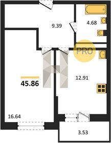 Квартира 45,9 м², 1-комнатная - изображение 1