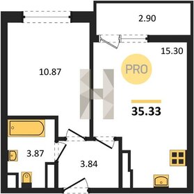 Квартира 35,3 м², 1-комнатная - изображение 1