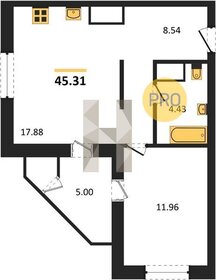 Квартира 45,3 м², 1-комнатная - изображение 1