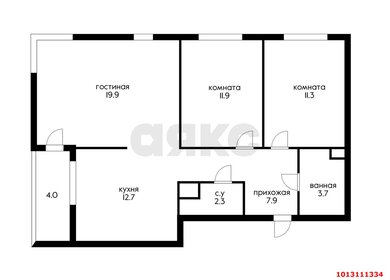 Квартира 74 м², 3-комнатная - изображение 1