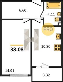 Квартира 38,1 м², 1-комнатная - изображение 1