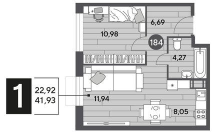 40 м², 1-комнатная квартира 6 700 000 ₽ - изображение 79