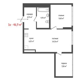 Квартира 46,9 м², 1-комнатная - изображение 1