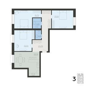 Квартира 107,1 м², 3-комнатная - изображение 1