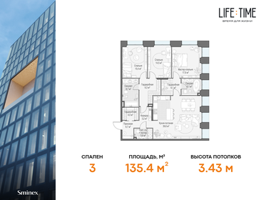 134,3 м², 4-комнатная квартира 100 930 000 ₽ - изображение 85