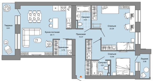 77,5 м², 3-комнатная квартира 8 900 000 ₽ - изображение 128
