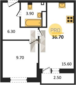 Квартира 36,7 м², 1-комнатная - изображение 1