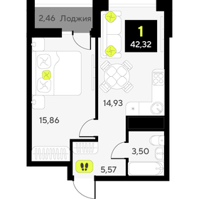 43 м², 1-комнатная квартира 5 320 000 ₽ - изображение 12