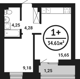 30,7 м², 1-комнатная квартира 3 500 000 ₽ - изображение 94