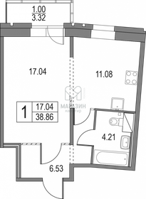 39,6 м², 1-комнатная квартира 11 070 024 ₽ - изображение 1