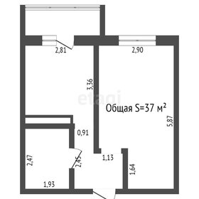 Квартира 37 м², 1-комнатная - изображение 1