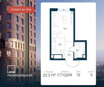 Квартира 22,3 м², студия - изображение 1