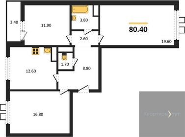 Квартира 80,4 м², 3-комнатная - изображение 1