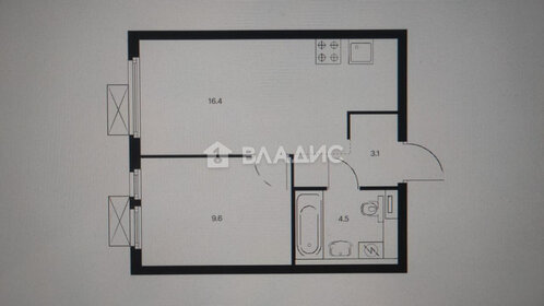 Квартира 34 м², 1-комнатная - изображение 1