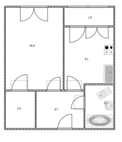 37,5 м², 1-комнатная квартира 3 060 000 ₽ - изображение 15