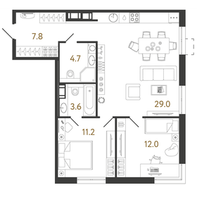 Квартира 68,3 м², 2-комнатная - изображение 1