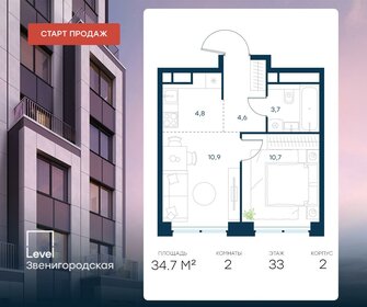 34,7 м², 2-комнатная квартира 15 817 823 ₽ - изображение 6