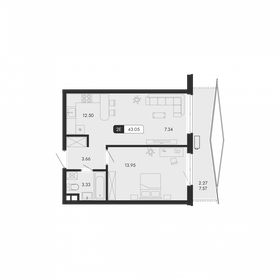 36,3 м², 2-комнатная квартира 10 585 886 ₽ - изображение 14