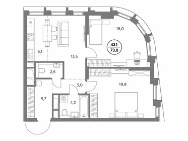 75,7 м², 2-комнатная квартира 35 200 500 ₽ - изображение 10