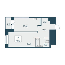 Квартира 48,2 м², 1-комнатная - изображение 1