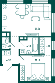 46,2 м², 1-комнатная квартира 9 276 544 ₽ - изображение 10
